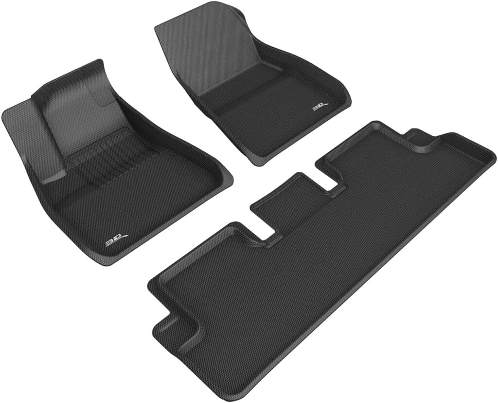 3D MAXpider Kagu Floor Mat (Black) Compatible with Tesla Model 3 2020-2023 - Full Set