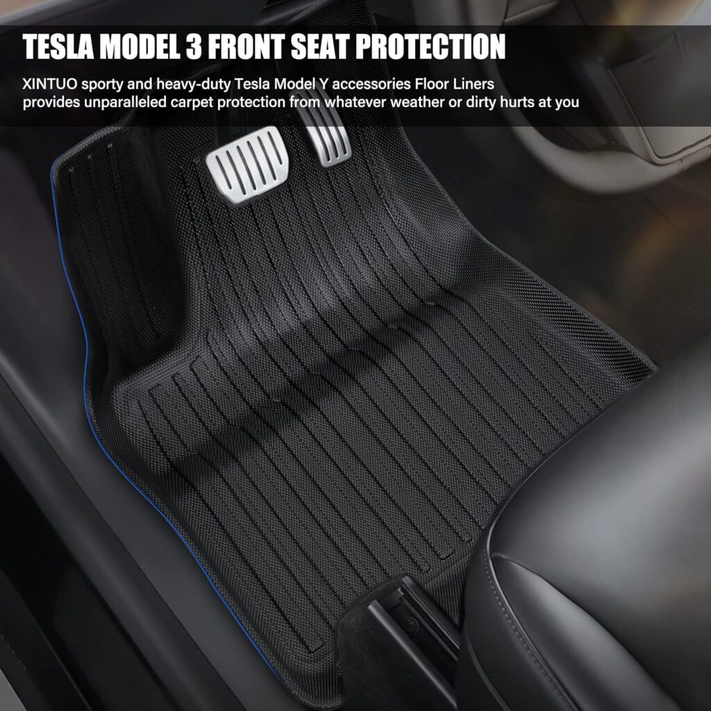 (6 Pack) Tesla Model Y Floor Mats 2023 2022 2021 2020 3D Full Cover Front Rear Trunk Mats Custom Fits Floor Liners for Tesla Model Y Accessories All-Weather Protect Rear Cargo Liner Mats