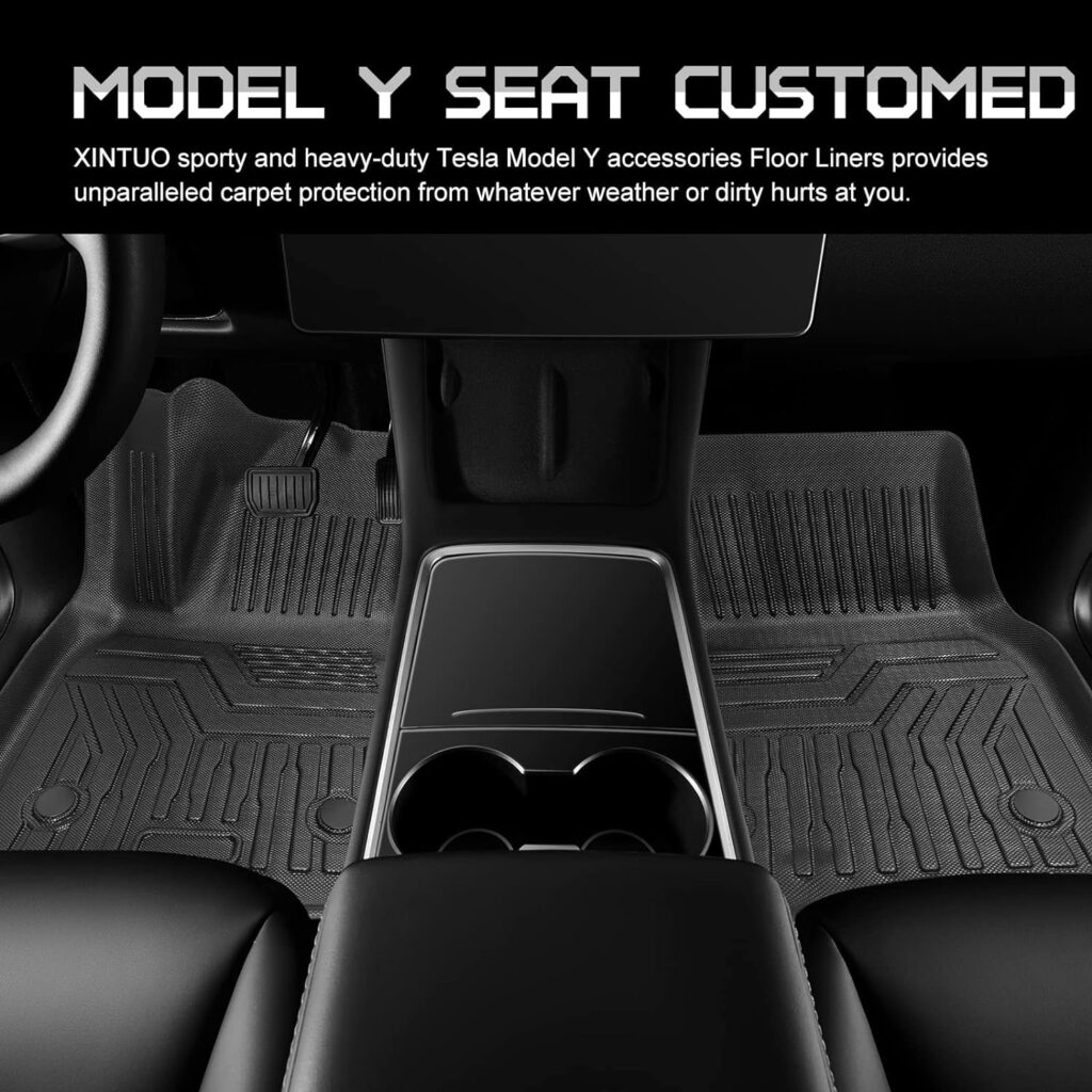 (6 Pack) Tesla Model Y Floor Mats 2023 2022 2021 2020 3D Full Cover Front Rear Trunk Mats Custom Fits Floor Liners for Tesla Model Y Accessories All-Weather Protect Rear Cargo Liner Mats