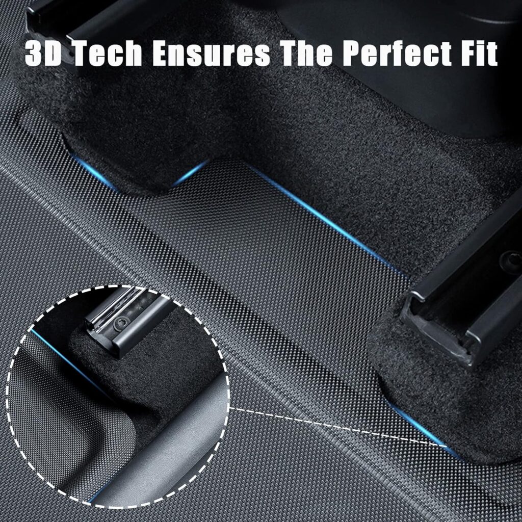 Boekey Tesla Model Y Floor Mats - Upgraded All-Weather Tesla Cargo Liner Set for 2020 2021 2022 2023 Odorless Durable Rear Cargo Trunk Mat Floor Liners Model Y Interior Tesla Accessories