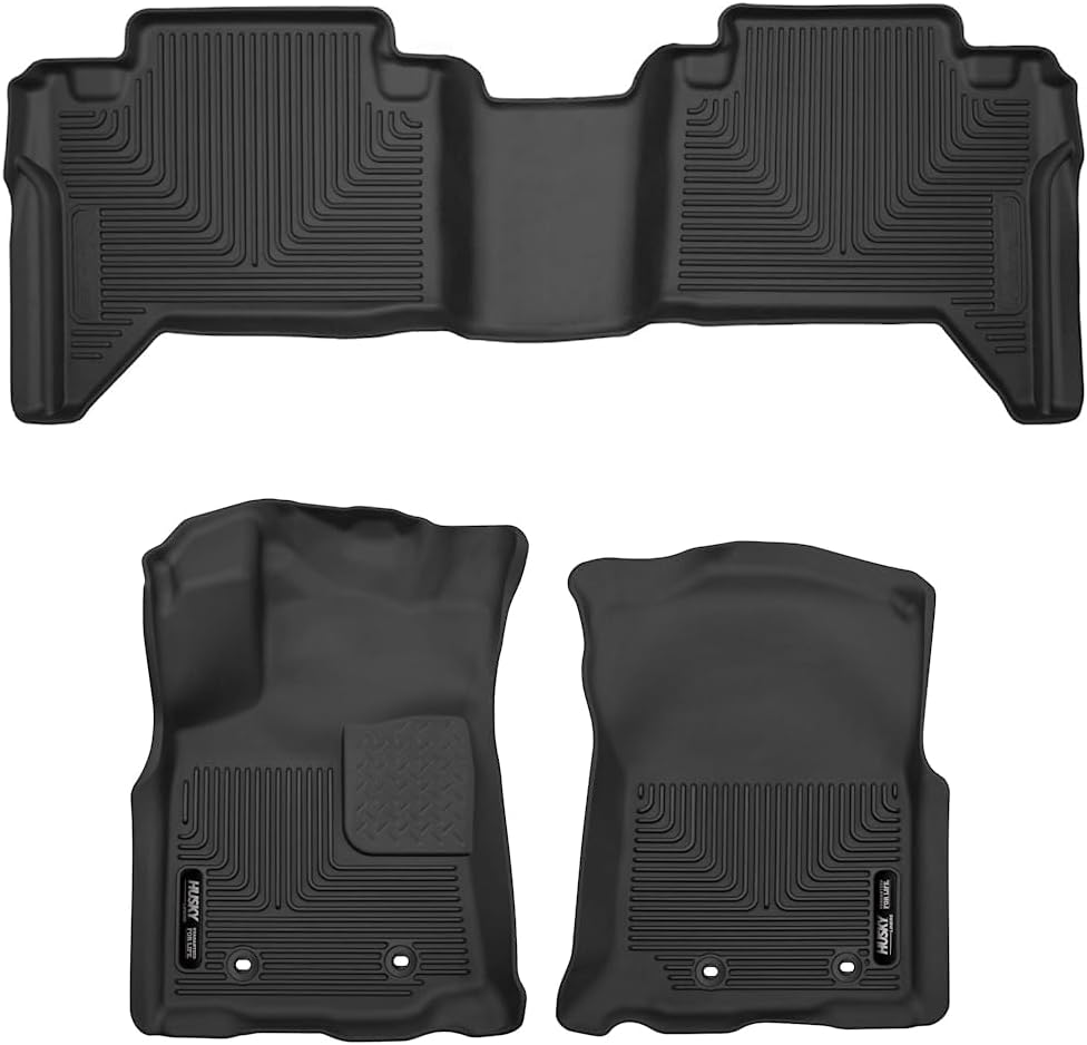 Husky Liners X-act Contour Series | Front Floor Liners - Black | 53751 | Fits 2018-2022 Toyota Tacoma Double/Access Cab w/ Automatic Transmission 2 Pcs