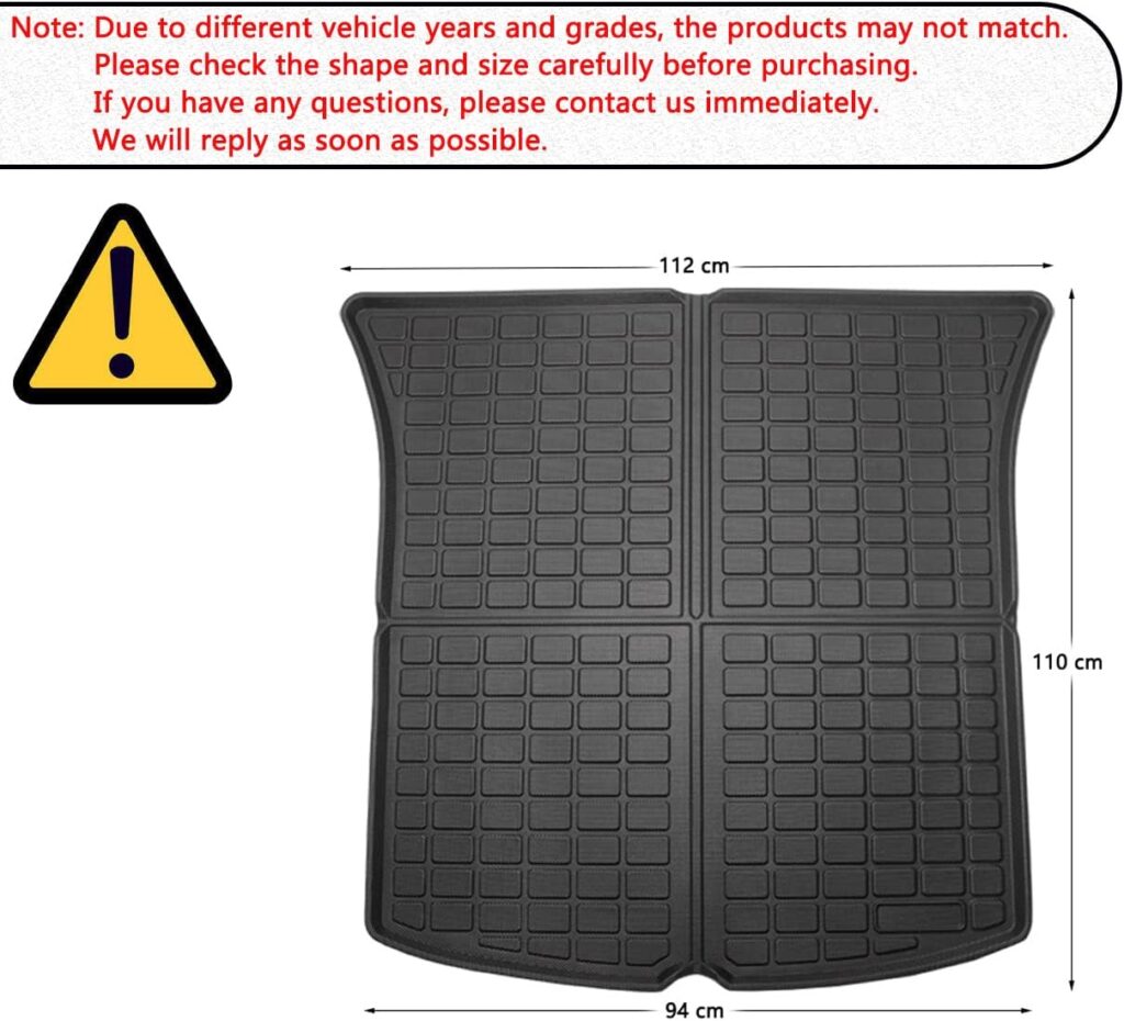 Model Y Floor ＆ Storage ＆ Backrest Mat ＆ Cargo Liner Compatible with 2020 2021 2022 2023 Tesla Model Y 5-Seats Models，All Weather Protection 3D Waterproof Durable Anti-Slip Custom-fit Set Accessories