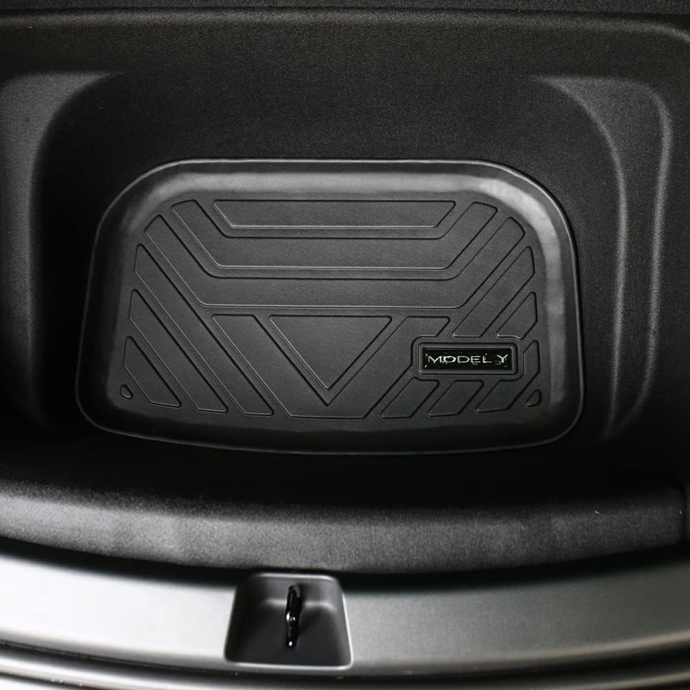 Pedigree 3D TPE Material Tesla Model Y Floor Mats Set Model Y Full Cover All Weather Rear Trunk Liners Custom Fit Heavy Duty Rubber Odorless Model Y Accessories 2021 2022 2023(Floor+Storage+Cargo Mat)