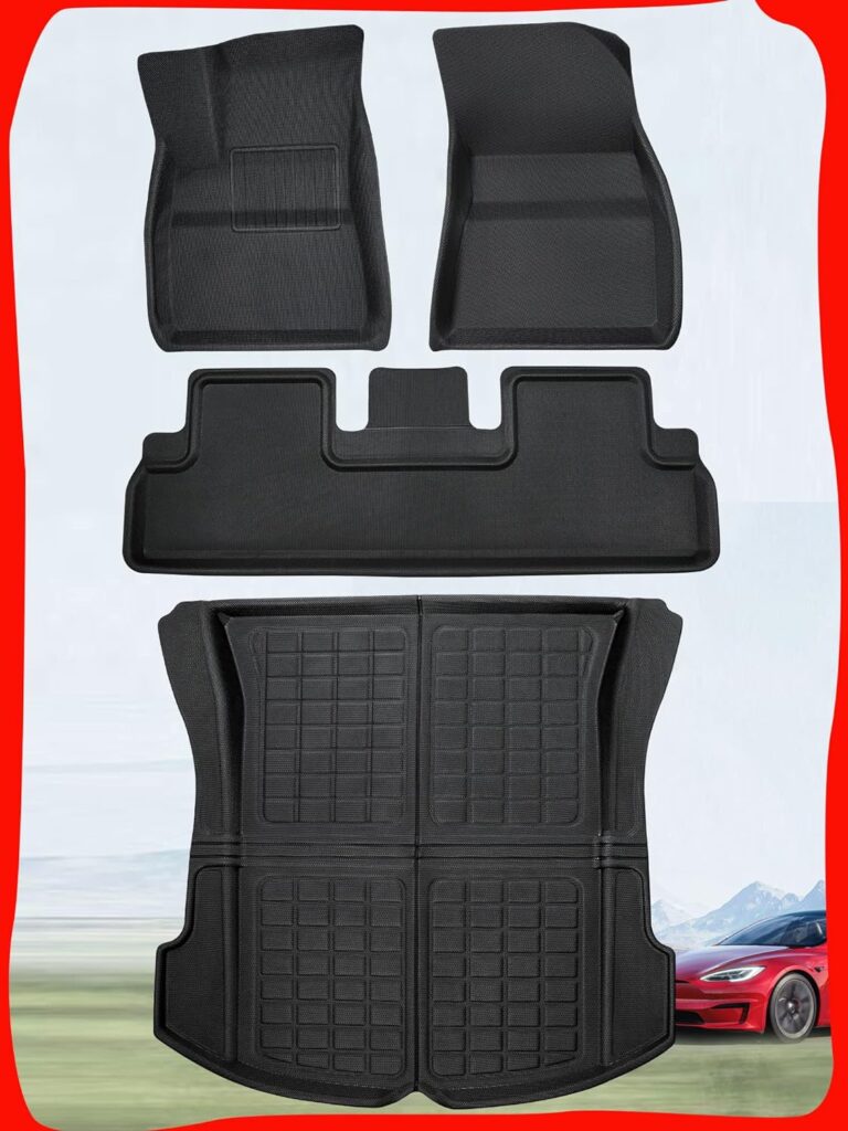 TAPTES for Tesla Model 3 Floor Mats 2023 2022 2021 2020 2019 2018 2017, XPE Premium All Weather for Tesla Model 3 Trunk Mat Rear Cargo Liners-Compatible with Model 3 2017-2023 Car Interior Accessories