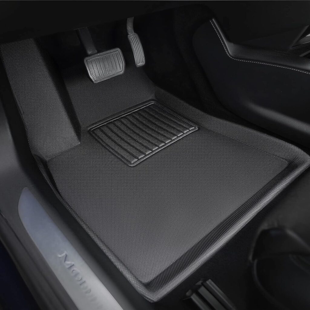 TAPTES Tesla Model S Floor Mats 2019 2018 2017 2016 2015, Premium All Weather Anti-Slip Waterproof Floor Liners Car Interior Accessories - Compatible with Model S 2015-2019 (3 Pieces/Set)