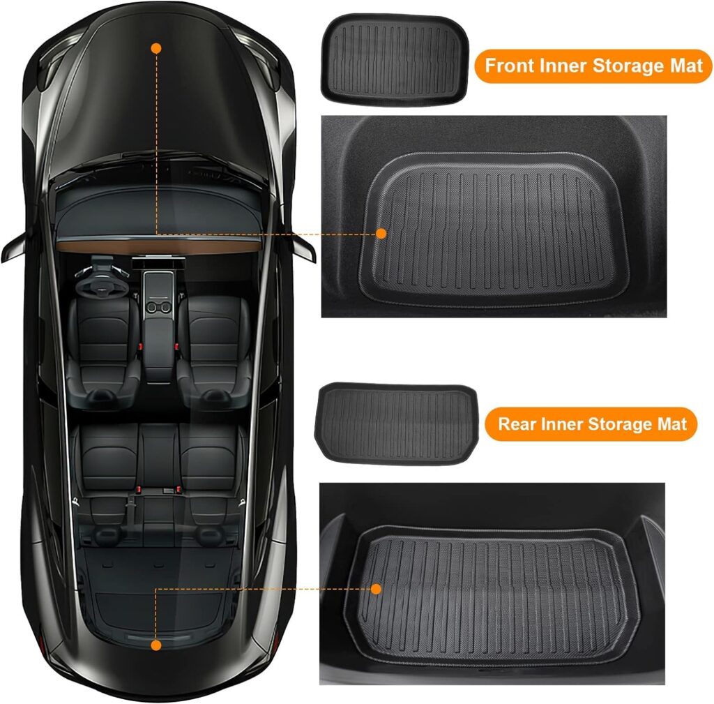 Tesla Model S Floor Mats,All Weather Floor Mats for Tesla Model S 2021 2022 2023 Accessories,All Weather Trunk Mats Cargo Liners Waterproof Non-Slip, TPE Protective Eco-Friendly Full Set Floor Liners