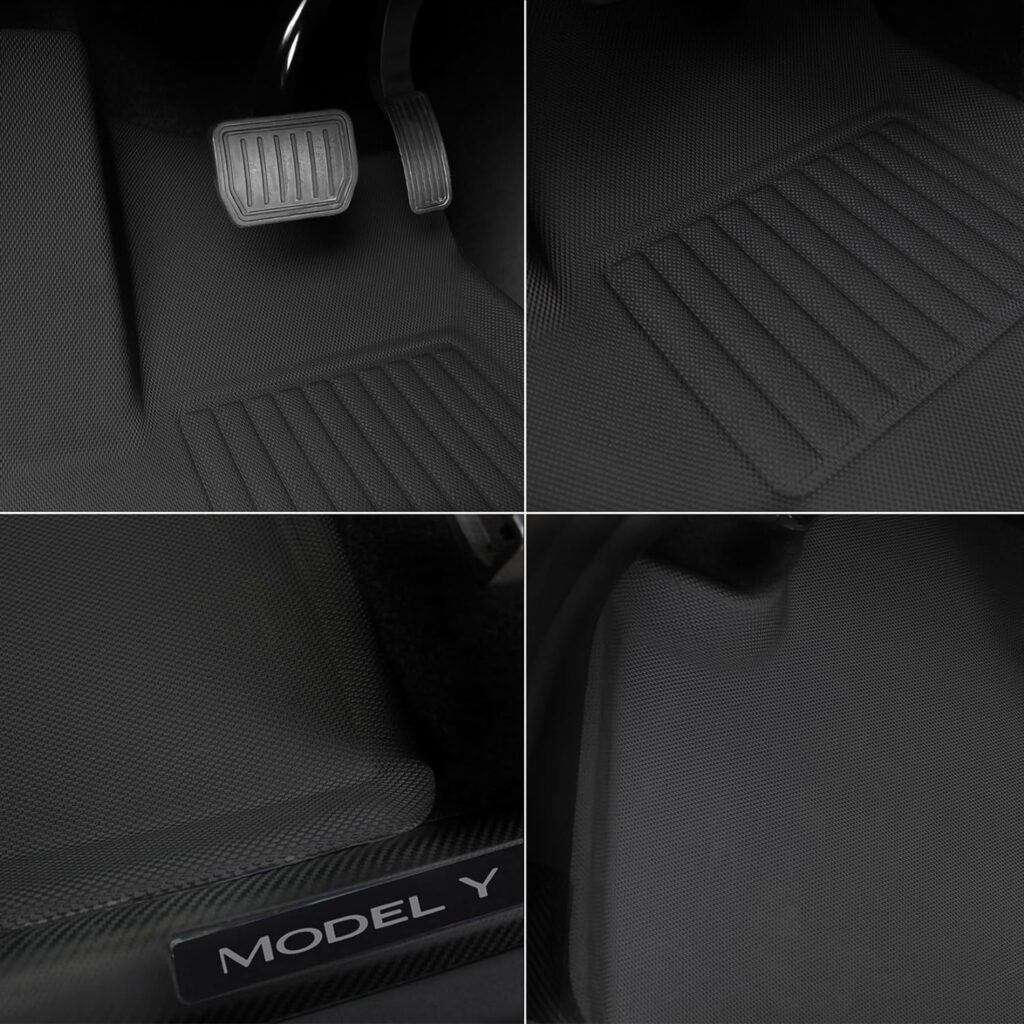 VANBOL Tesla Model 3 Floor Mats All Weather Protection Complete Set Custom Fit 2022 2023 2017-2021 Durable Anti-Slip Premium Quality Floor Liners Interior Accessories 3D (Tesla Model 3 2017-2023 3pc)