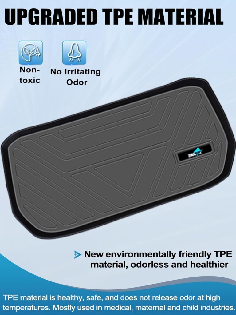 ZIMABLUE Floor Mats Full Set for Tesla Model Y 2023 2022 2021 2020,Front Trunk Liner/Rear Trunk Liner/Rear Well Liner,TPE All-Weather Protection Floor Liners 6PCS