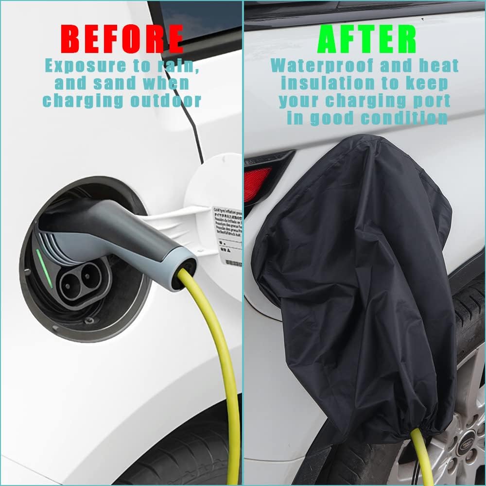 BestEvMod for EV Charger Plug Rain Cover Magnetic Adhesion Charging Port Protection All Weather Waterproof Outdoor Car Charging Accessories Compatible with Most Electric Cars