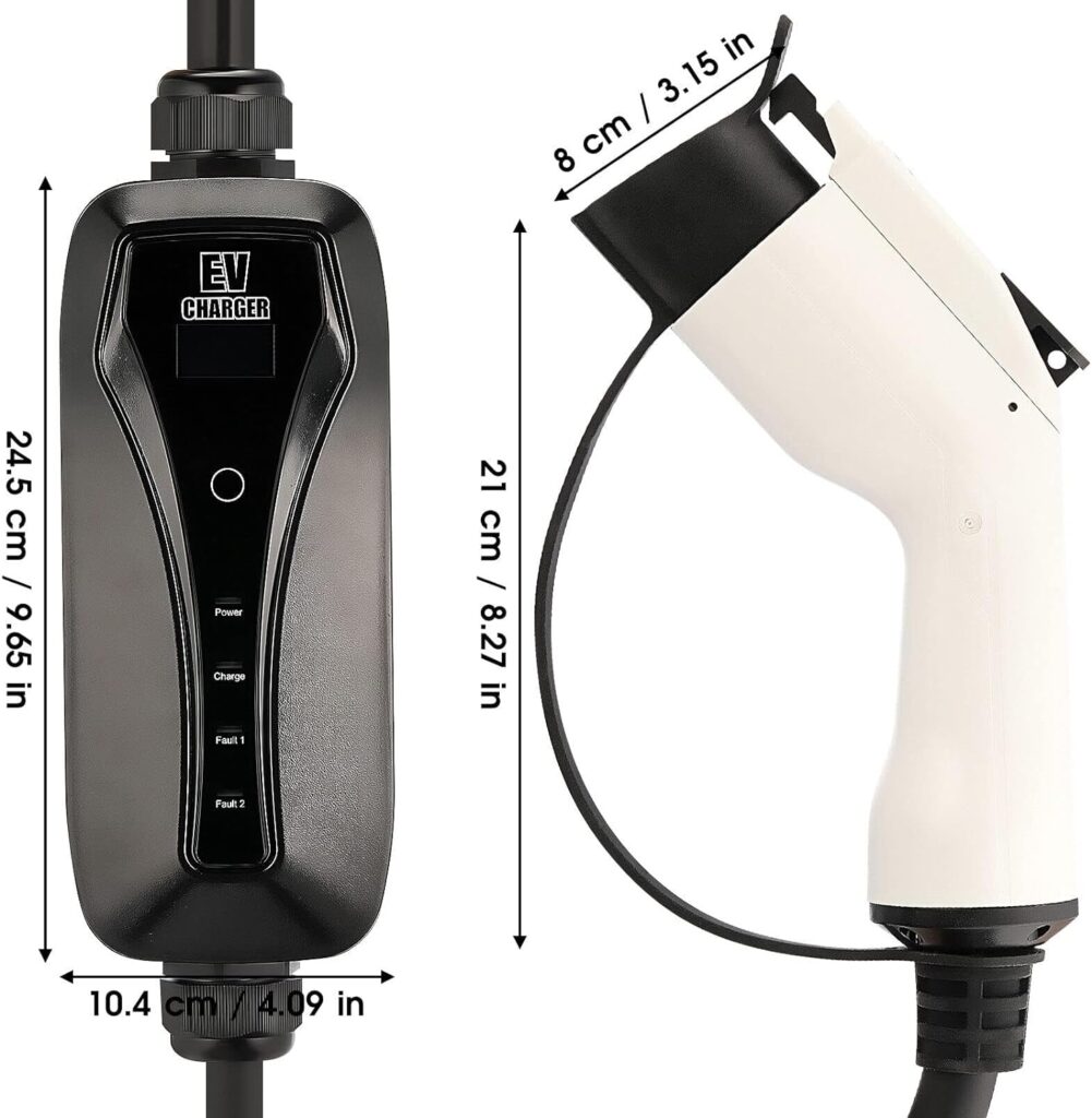 Convitex EV Charger Level1/ 2 Type 1, 3.5KW 16Ft 240V Electric Car Charger,8/10/13/16A Adjustable Current, NEMA 6-20P Plug/5-15 Adapter, IP65 EV Charging Station for SAE J1772 Portable EV Charger