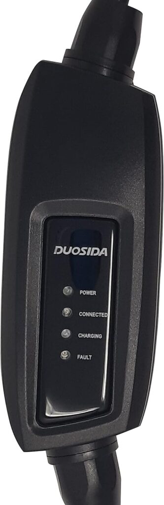 Duosida Level 1+2 EV Charger(120-240V,16A,25ft) Portable EVSE Home Electric Vehicle Charging Station Universal