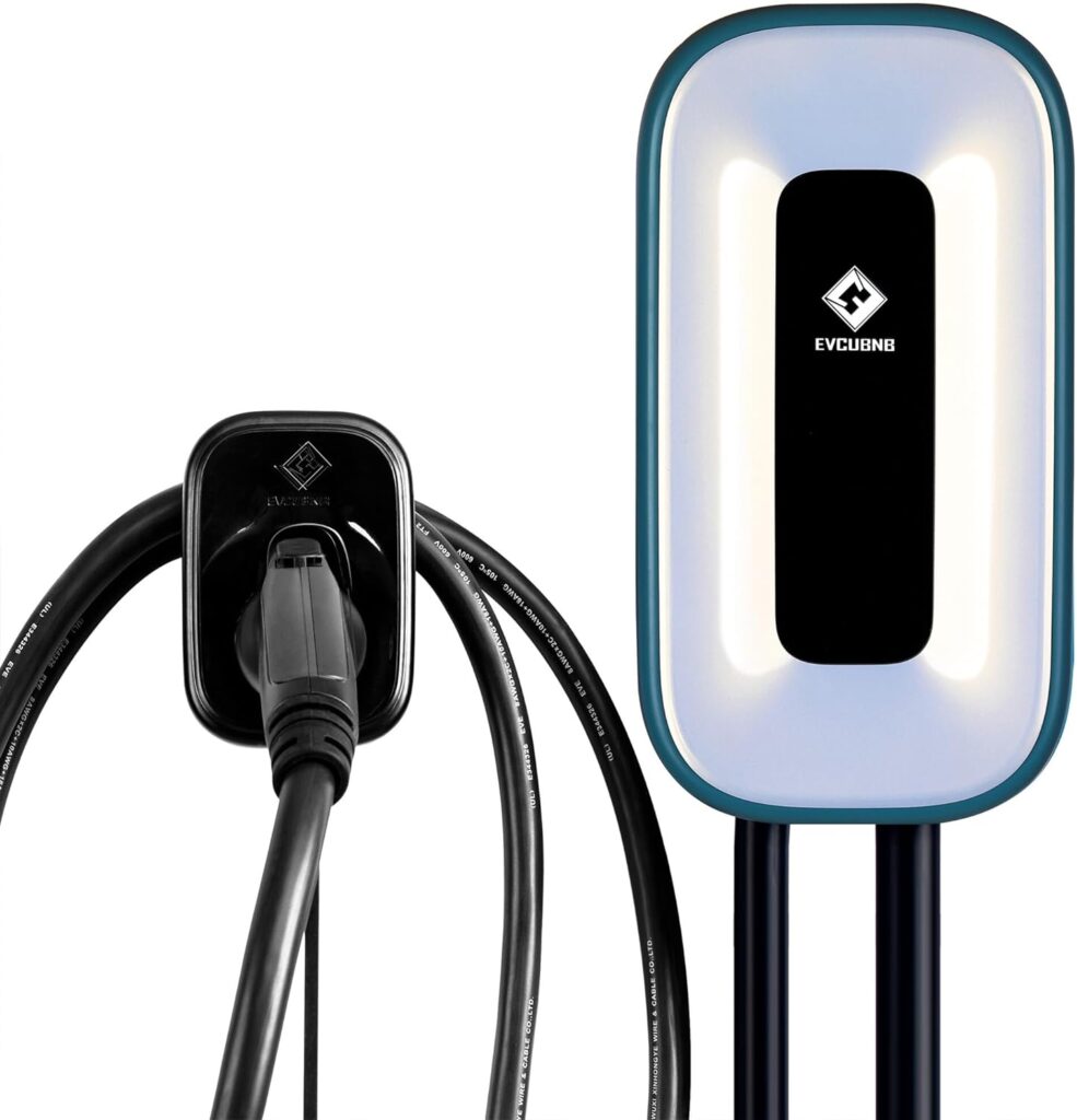 EV Charger Level 2, Ultra Compact, Up to 50 Amp Charging Station for Home, 240V EVSE, NEMA 14-50 Plug(4-Prong) or Hardwired, Indoor/Outdoor, 23Ft Cable Level 2 EV Charger