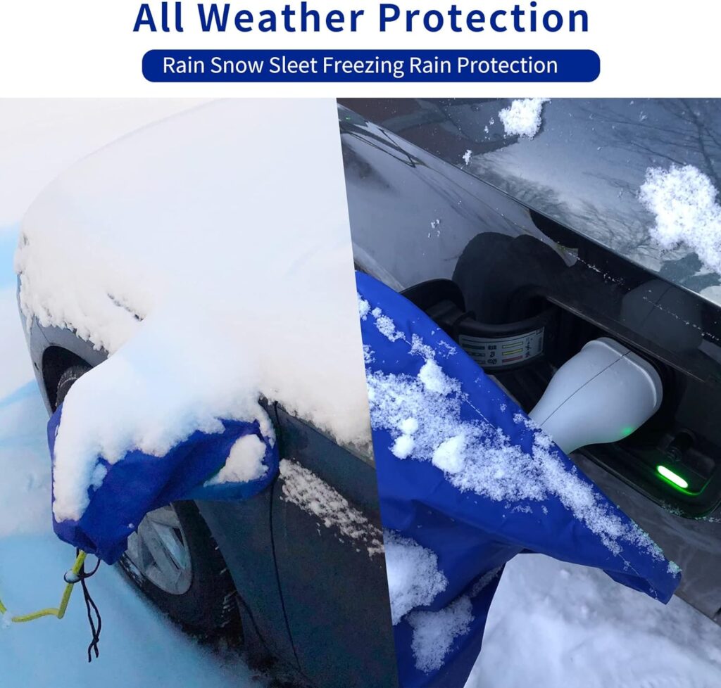 EV Charger Port Cover, Electric Car Charger Plug Cover, Outdoor Waterproof Winter Snow Rain UV All-Weather Protection, Magnetic Attachment, Suitable for Steel-Bodied Electric Vehicles