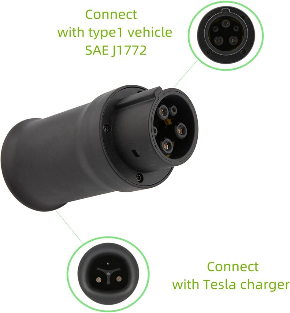 J1772 to Tesla Charging Adapter, SAE J1772 Charging Adapter Max 80A 250V AC Charger Adapter for Tesla Model 3/Y/X/S