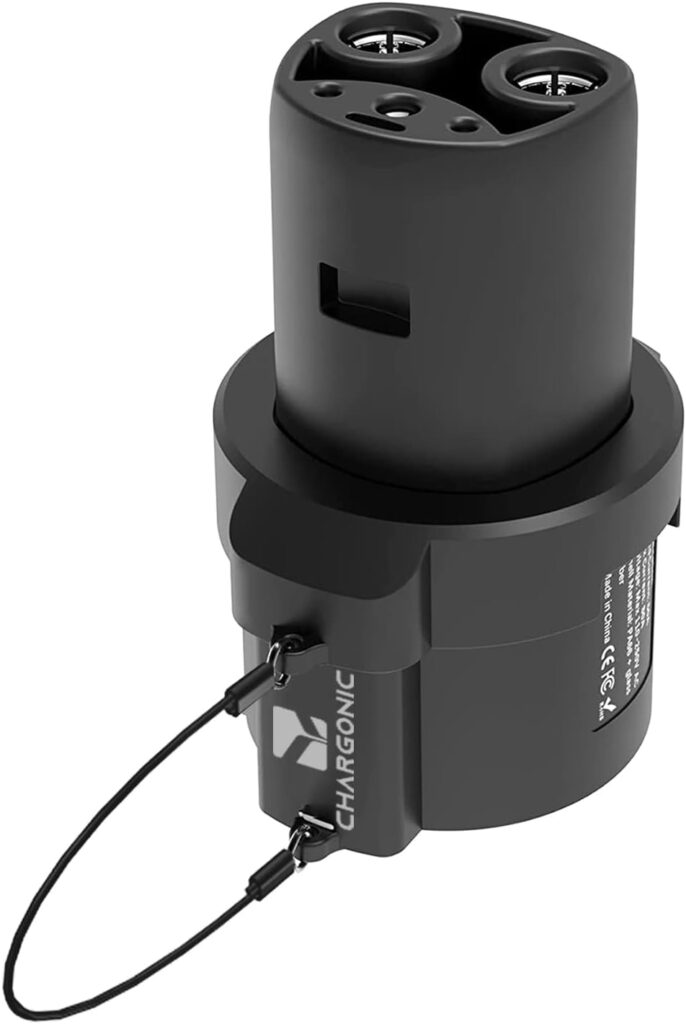 J1772 to Tesla Charging Adapter with Anti-Drop Lock, Portable EV Charger Adapter J1772 to Tesla Plug 80A / 250V AC Compatible with Tesla Model 3, Y, X, S  Level 1/2 Charging Stations