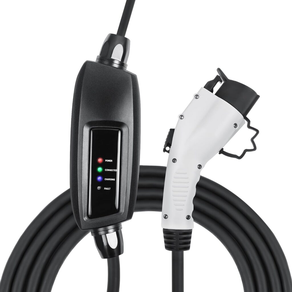 Lectron 110V 16 Amp Level 1 EV Charger with 21ft Extension Cord J1772 Cable  Nema 5-15 Plug