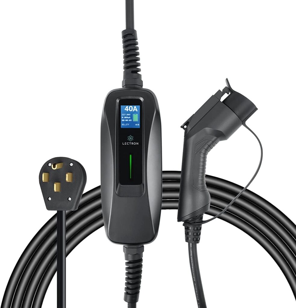 Lectron NEMA 14-50 Level 2 EV Charger - 240V 32 Amp with 21 ft Extension Cord  J1772 Cable - for J1772 EVs…