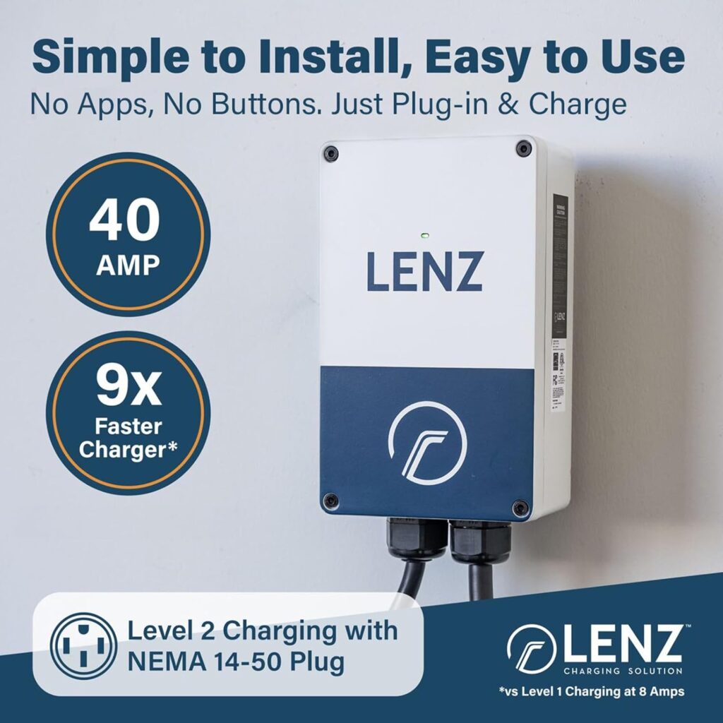 Level 2 40A 240V EV Charging Station NEMA 14-50 plug, Compatible with all EVs, 24 Feet Cable, [Safety Certified] ETL listed to UL 2594, Energy Star, FCC