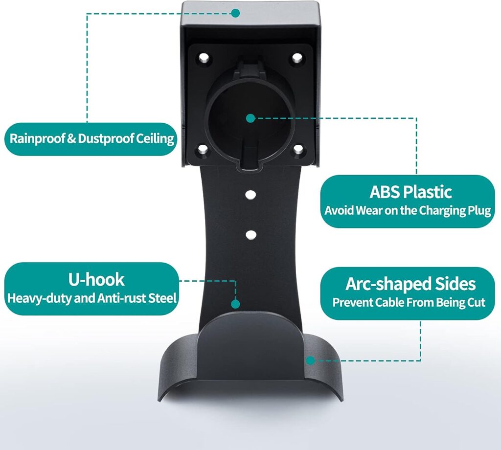 LZSTEC EV Charger Control Box Holder, Flexible Layout  Universal, Chassis Bracket Clamp for Portable Electric Car Charger, 2Pcs Cable Clips for SAE J1772  Tesla Mobile Connectors