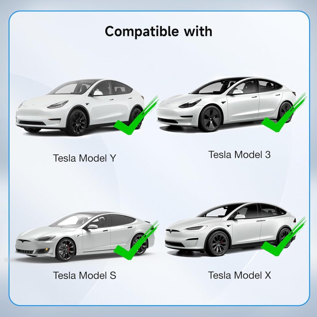 Portable Tesla Charger (8Amp/40Amp) - CAN Control The Charging Port Level 1 and Level 2 Tesla EV Charger with Dual NEMA Plugs (NEMA 5-15  14-50) - Compatible with All Tesla Model X/Y/3/S