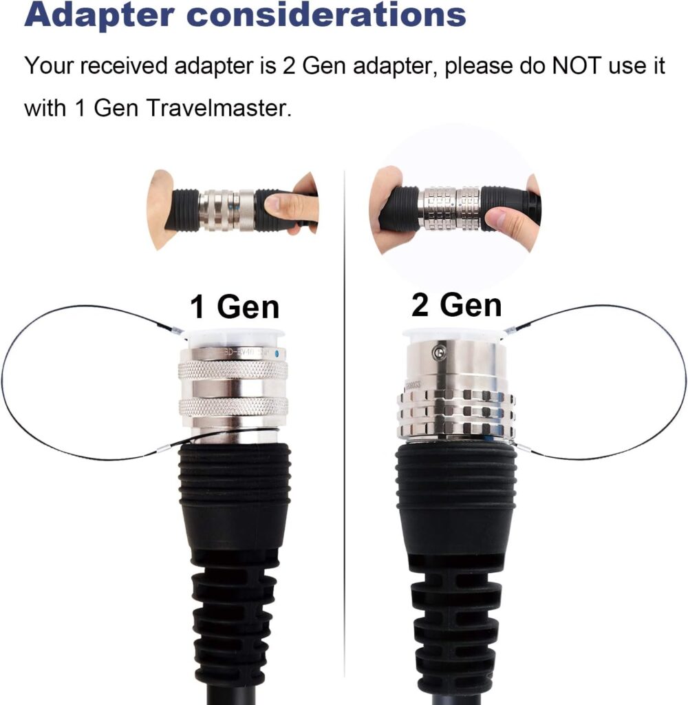 The TRAVELMASTER Connector Adapting Plug NEMA 10-50 for Intelligent Plug Identification Auto-Adjusts The Maximum Safe Current Level 2 Portable EV Charger （Gen 2）