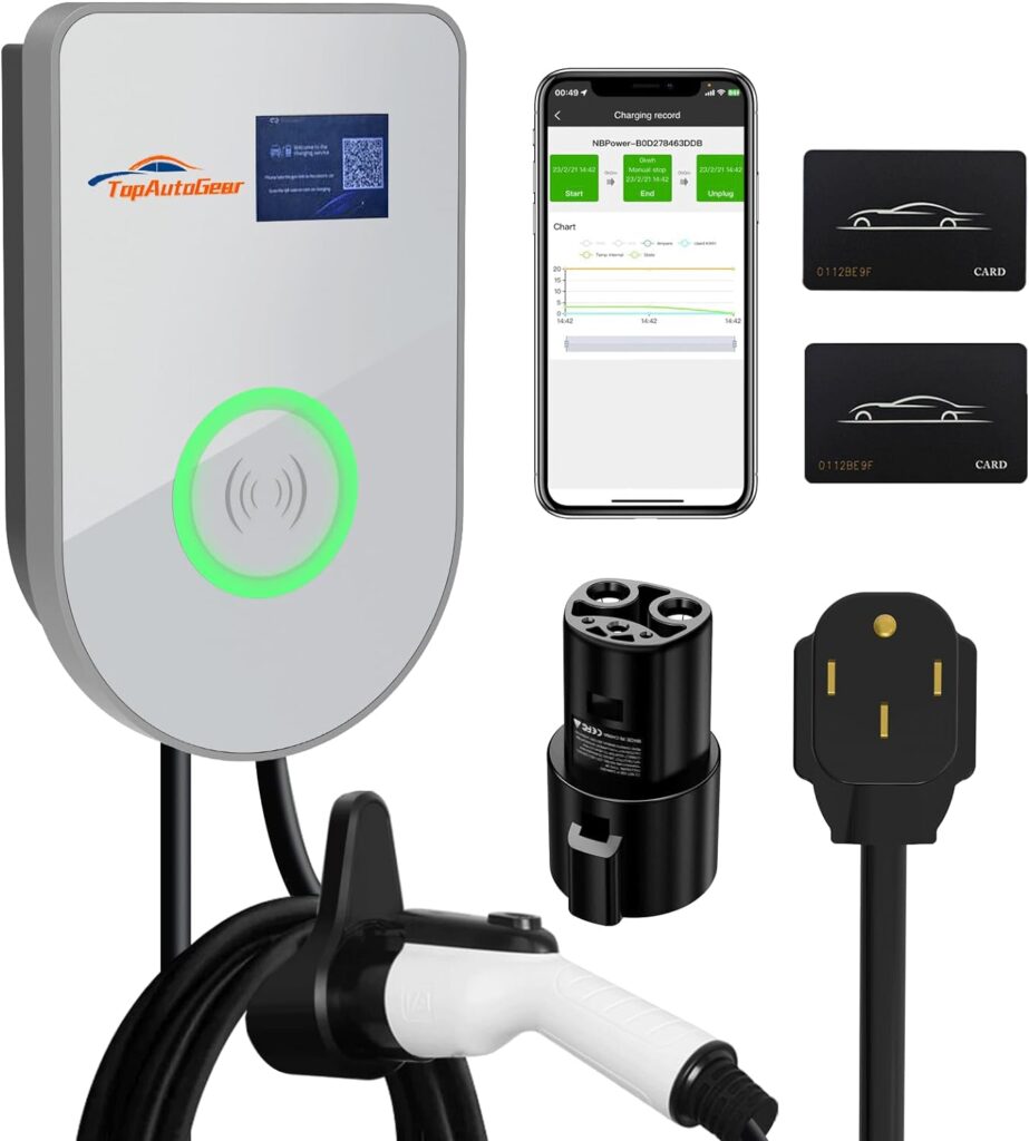 TopAutoGear Electric Vehicle Charger Level 1  2 16 Amp EV Charging Station Includes NEMA5-15P  6-20 Plug, Compatible with J1772 Electric Cars Household Travel Travel Portable Charger