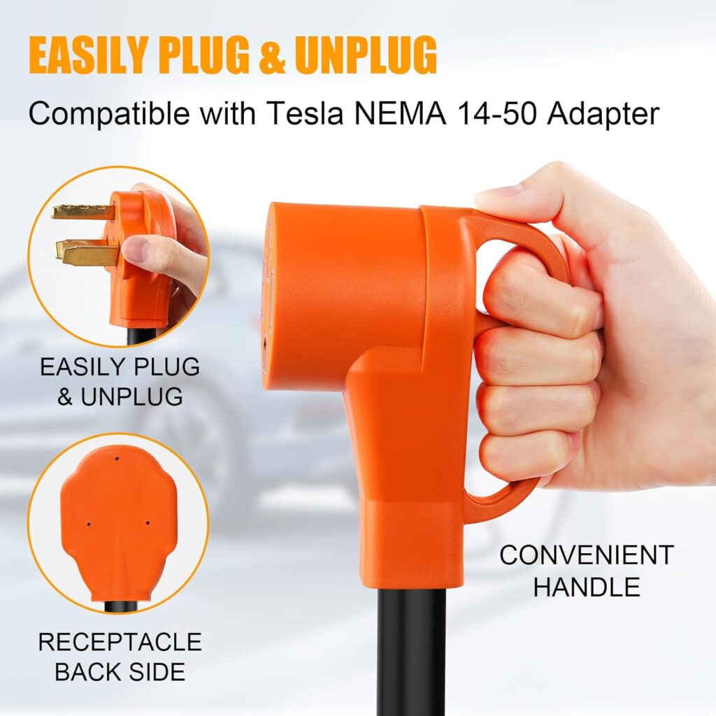 WAWETA NEMA 10-30P to 14-50R EV Charger Compatible with Tesla, 30 Amp Dryer to 50 Amp EV Conversion Adapter for Level 2 Charging UL Listed