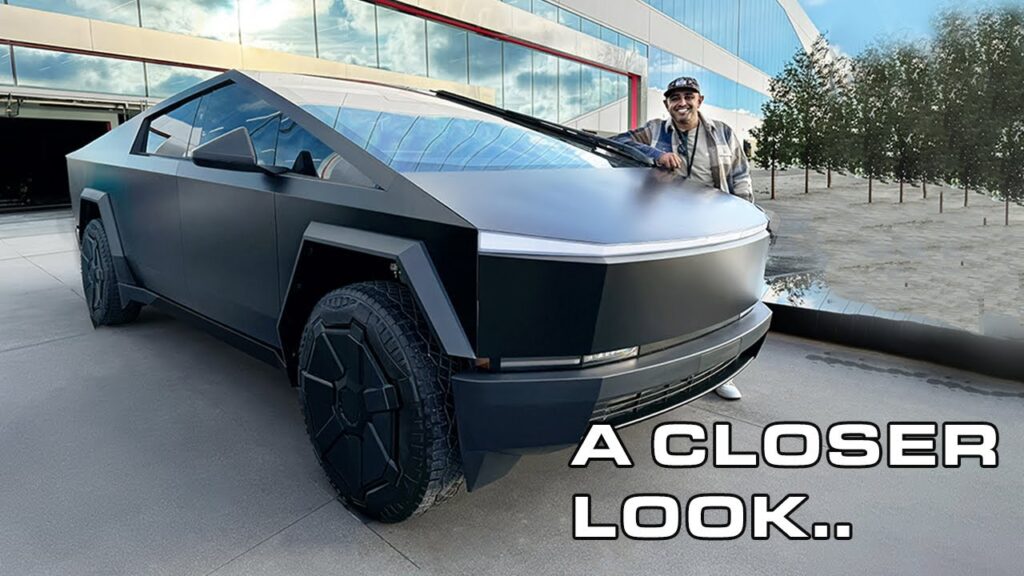 The Futuristic Design of the Black Cybertruck