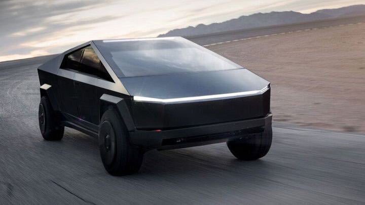 The Futuristic Design of the Black Cybertruck