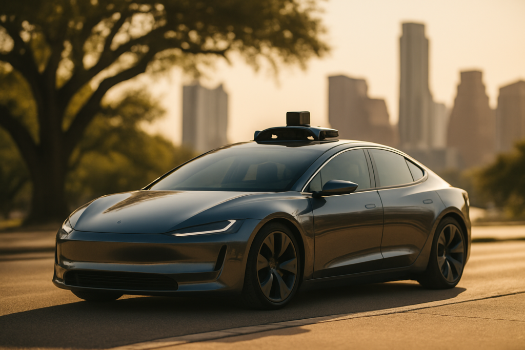 Tesla Robotaxi Navigates Austin Streets Tesla Robotaxi Navigates Austin Streets