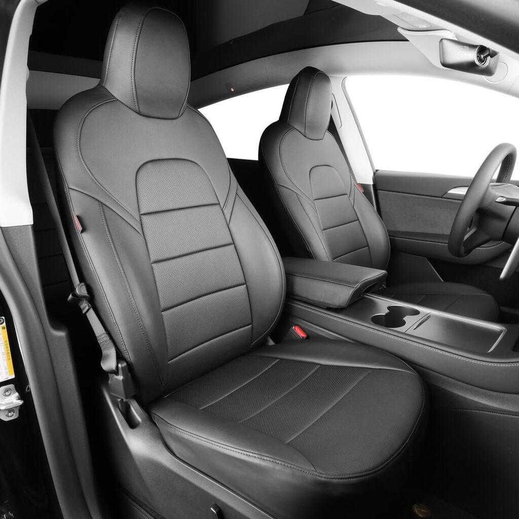 coverdream Leather Seat Covers Custom Fit for Tesla Model Y Long Range (Premium) Only,Not for Standard,Armrest Covers Included,Breathable Waterproof Car Seat Protector(Full Set,Black) coverdream Leather Seat Covers Custom Fit for Tesla Model Y Long Range (Premium) Only,Not for Standard,Armrest Covers Included,Breathable Waterproof Car Seat Protector(Full Set,Black)
