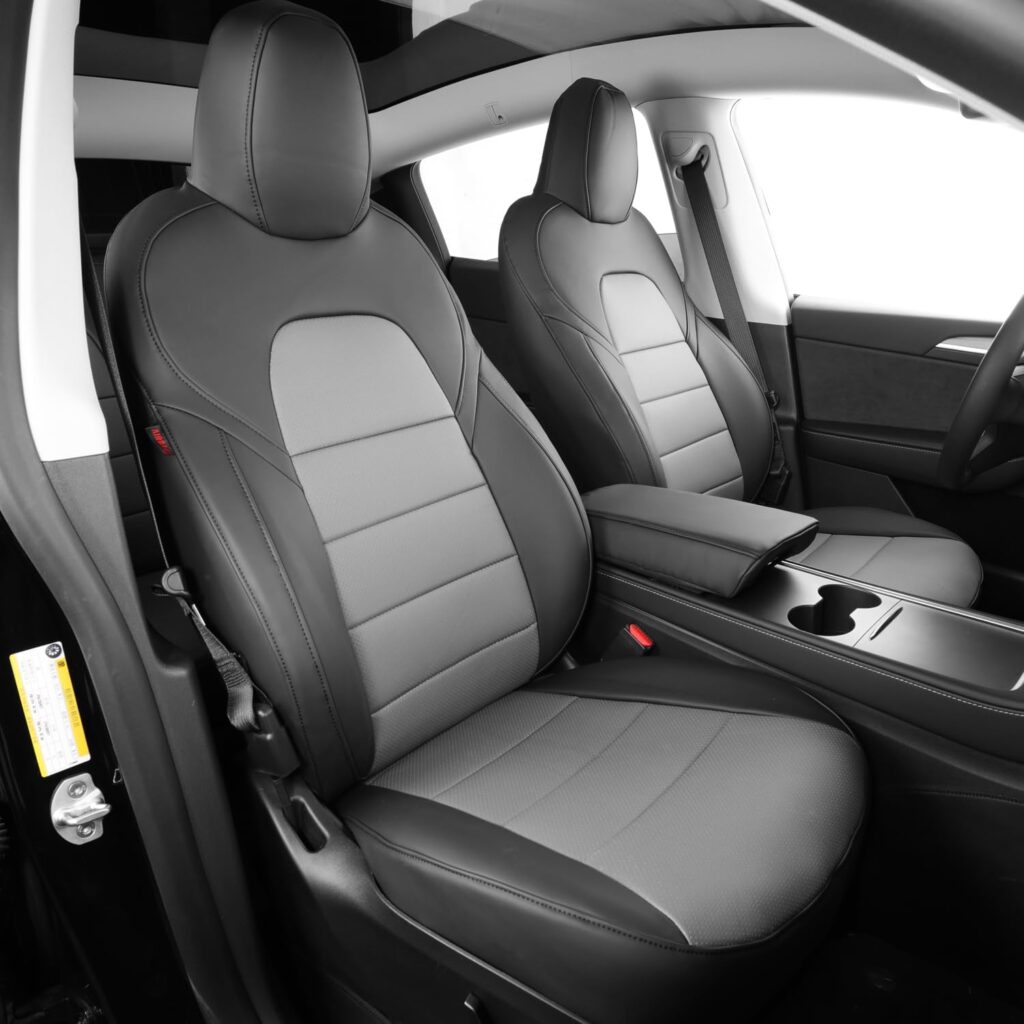 coverdream Leather Seat Covers Custom Fit for Tesla Model Y Long Range (Premium) Only,Not for Standard,Armrest Covers Included,Breathable Waterproof Car Seat Protector(Full Set,Black) coverdream Leather Seat Covers Custom Fit for Tesla Model Y Long Range (Premium) Only,Not for Standard,Armrest Covers Included,Breathable Waterproof Car Seat Protector(Full Set,Black)