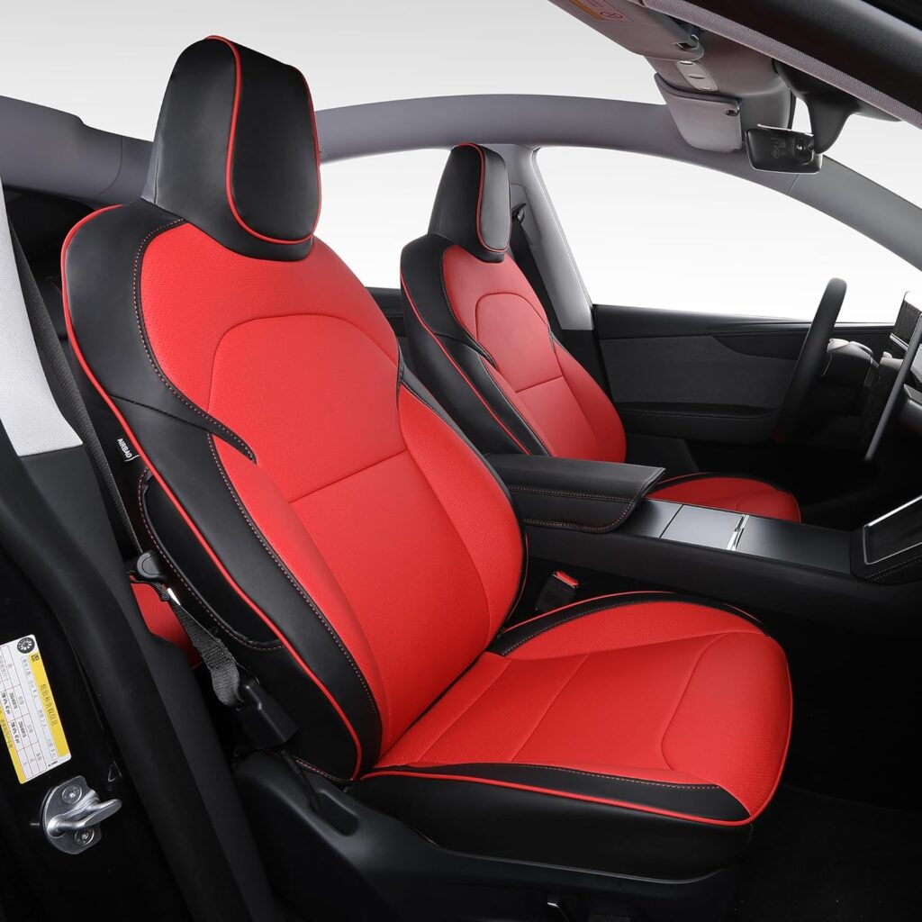 Custom Fit Seat Covers for Tesla Model Y Juniper (5-Seater) - Ventilated Seats Rear Screen Compatible - Nappa Leather Full Set Car Seat Protectors (White, Model Y 2025) Custom Fit Seat Covers for Tesla Model Y Juniper (5-Seater) - Ventilated Seats Rear Screen Compatible - Nappa Leather Full Set Car Seat Protectors (White, Model Y 2025)
