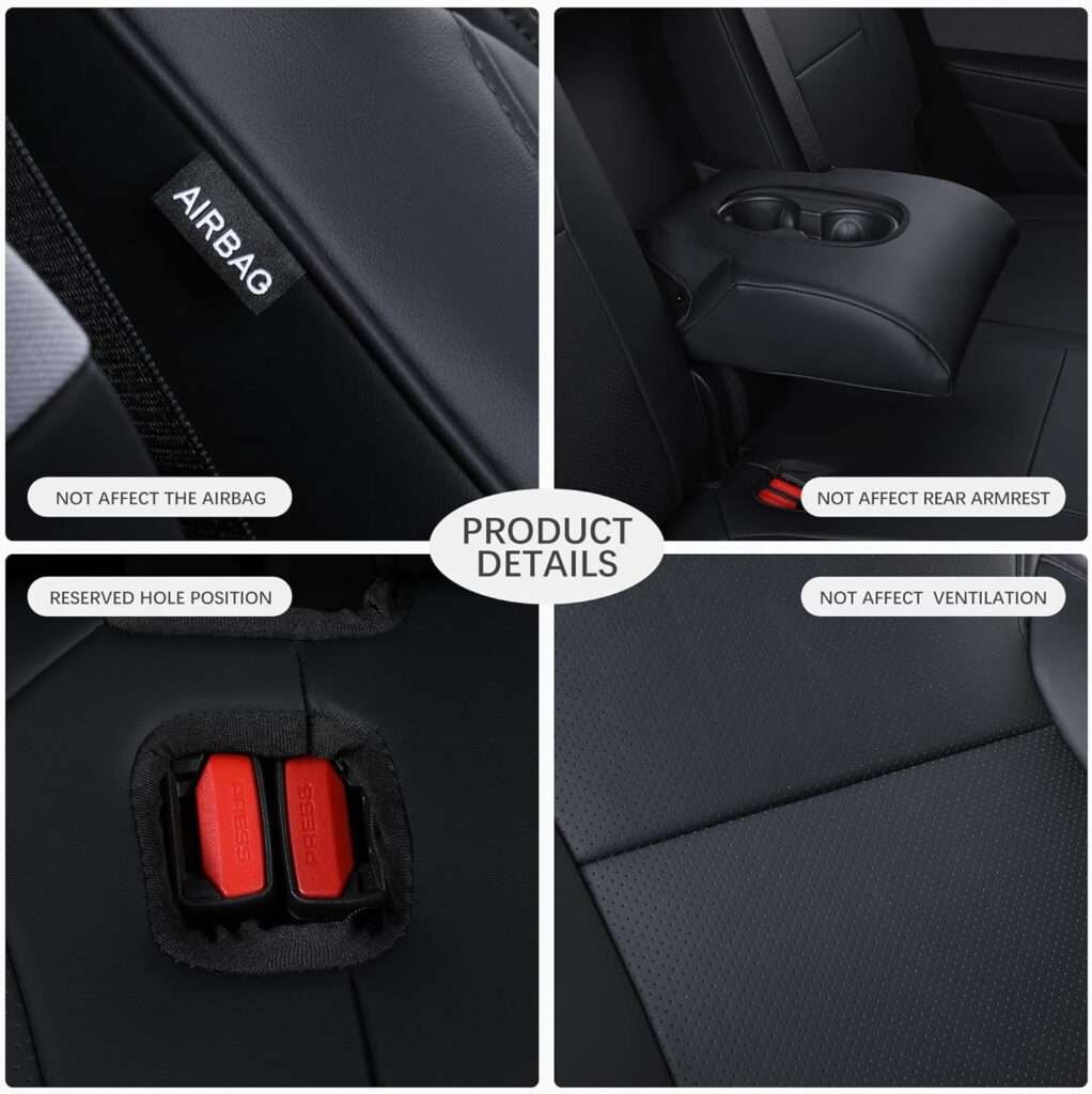 Custom Fit Seat Covers for Tesla Model Y Juniper (5-Seater) - Ventilated Seats Rear Screen Compatible - Nappa Leather Full Set Car Seat Protectors (Black, Model Y 2025) Custom Fit Seat Covers for Tesla Model Y Juniper (5-Seater) - Ventilated Seats Rear Screen Compatible - Nappa Leather Full Set Car Seat Protectors (Black, Model Y 2025)