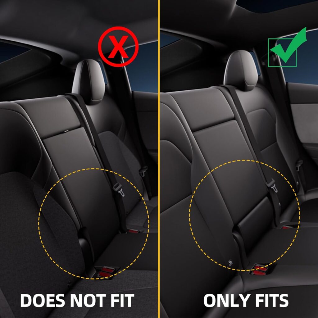 Custom Fit Seat Covers for Tesla Model Y Juniper (5-Seater), Waterproof Breathable Nappa Leather, OEM Style Full Set Protectors, Airbag Compatible - Red Custom Fit Seat Covers for Tesla Model Y Juniper (5-Seater), Waterproof Breathable Nappa Leather, OEM Style Full Set Protectors, Airbag Compatible - Red