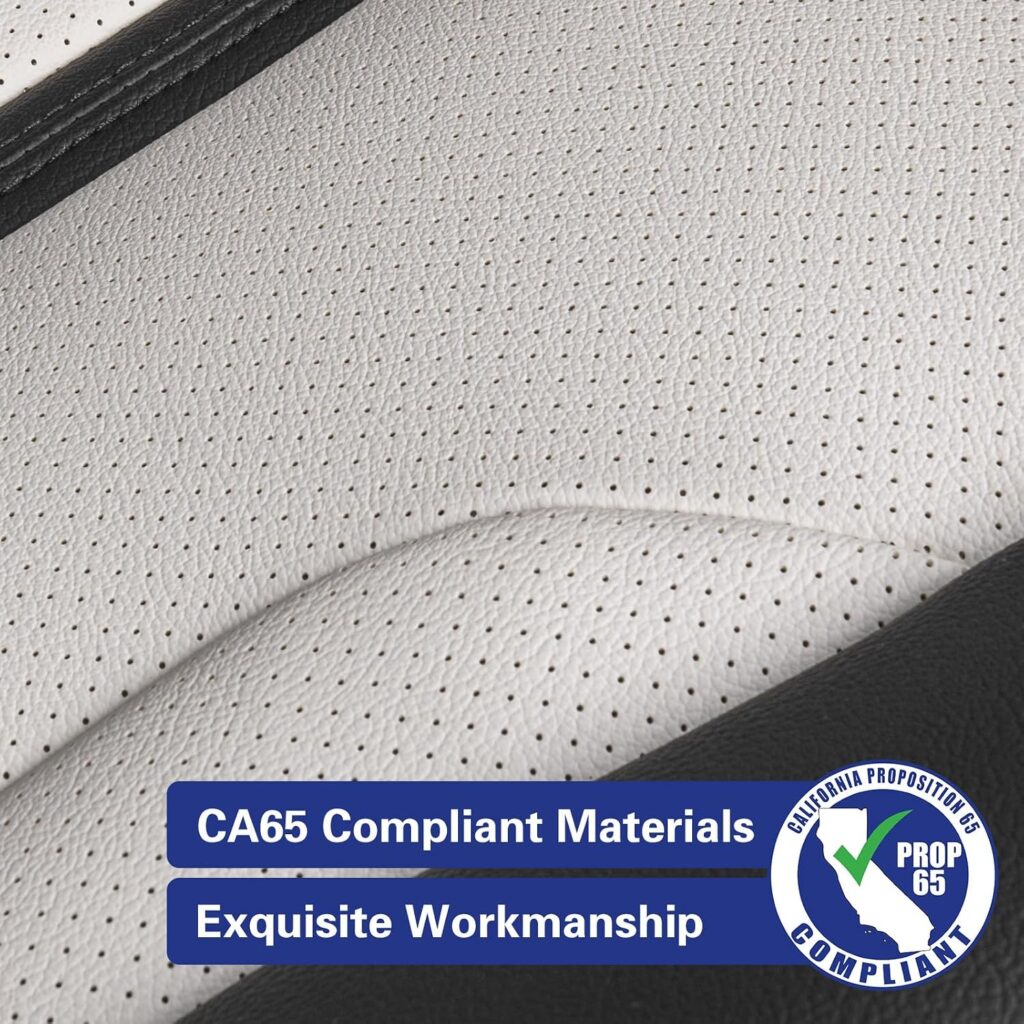 EKR Model Y Seat Covers Custom Fit for Tesla Model Y Long Range (Premium) (Only for Seats),OEM-Like Finish, Airbag Compatible,Leather Seat Cover Full Set,Faux Leather(A37-Black with White) EKR Model Y Seat Covers Custom Fit for Tesla Model Y Long Range (Premium) (Only for Seats),OEM-Like Finish, Airbag Compatible,Leather Seat Cover Full Set,Faux Leather(A37-Black with White)