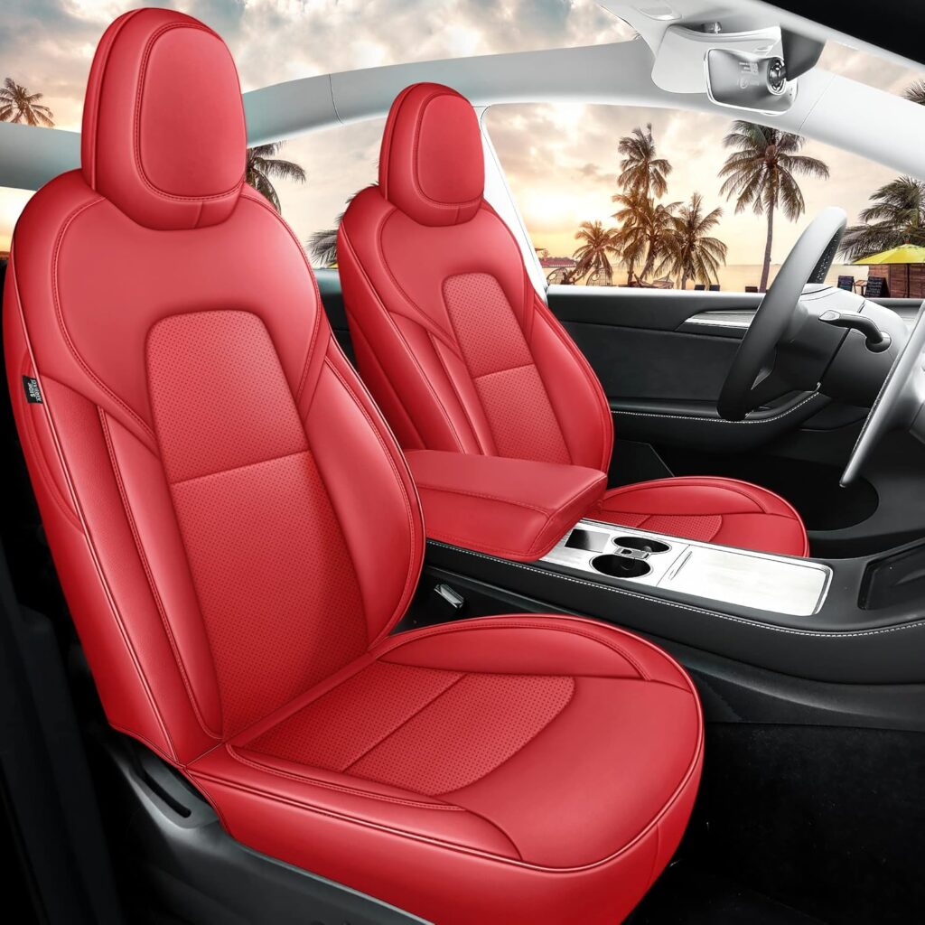 Leather Seat Cover for Tesla Model Y Juniper 2026, Airbag Compatible, Custom Fit Tesla Seat Cover, Waterproof Seat Cover for Tesla Model Y (White-25 26) Leather Seat Cover for Tesla Model Y Juniper 2026, Airbag Compatible, Custom Fit Tesla Seat Cover, Waterproof Seat Cover for Tesla Model Y (White-25 26)