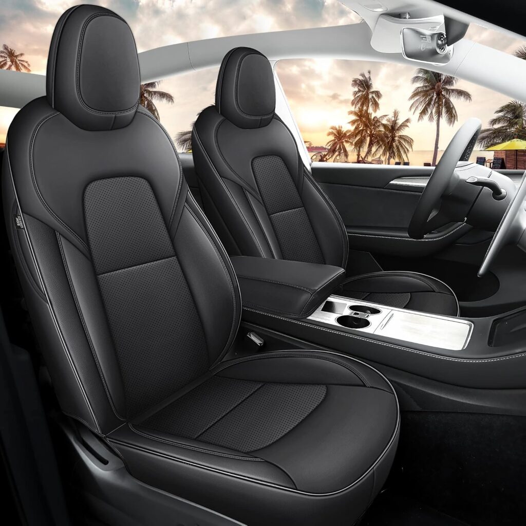 Leather Seat Cover for Tesla Model Y Juniper 2026, Airbag Compatible, Custom Fit Tesla Seat Cover, Waterproof Seat Cover for Tesla Model Y (White-25 26) Leather Seat Cover for Tesla Model Y Juniper 2026, Airbag Compatible, Custom Fit Tesla Seat Cover, Waterproof Seat Cover for Tesla Model Y (White-25 26)