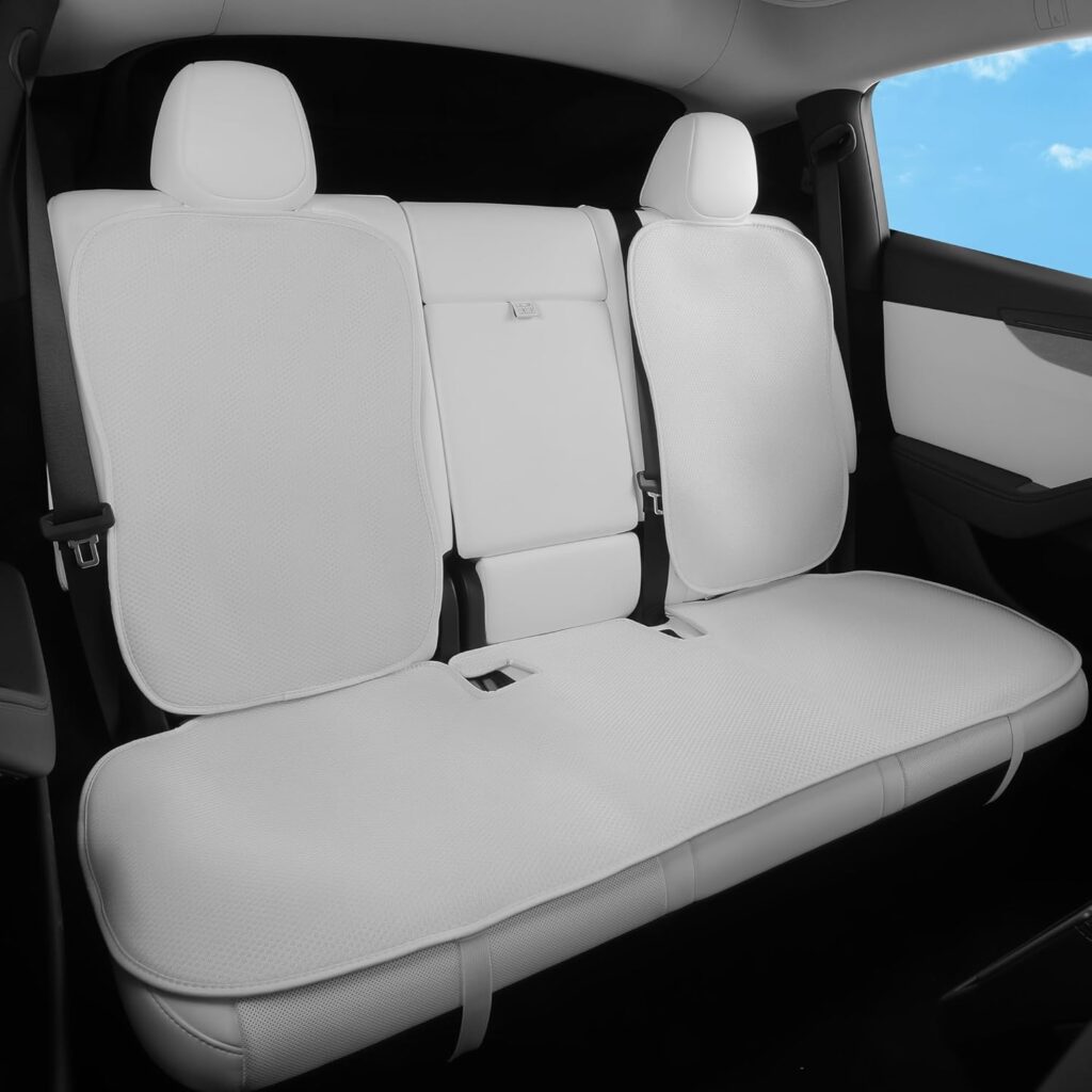 TOPABYTE Rear Seat Cushion for Tesla Model Y Juniper 2020-2026 Car Back Seat Cover Soft and Non-Slip Car Seat Bottom Protector for Model Y Launch Series Accessories, White TOPABYTE Rear Seat Cushion for Tesla Model Y Juniper 2020-2026 Car Back Seat Cover Soft and Non-Slip Car Seat Bottom Protector for Model Y Launch Series Accessories, White